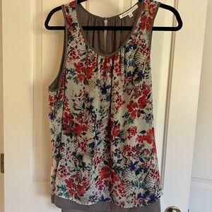 Daniel Rainn Red and Green Pleated Tank Top